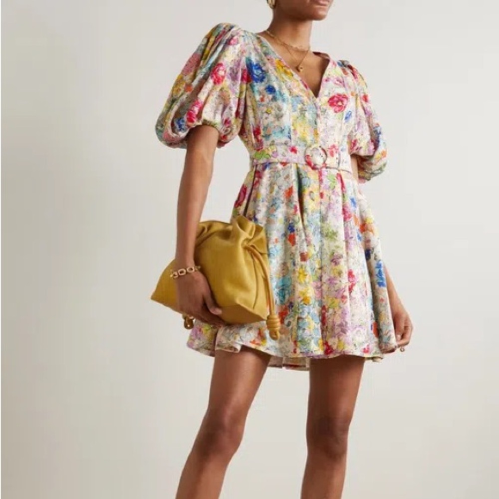 Zimmermann clover panelled mini dress New! size 4 including the belt - Picture 3 of 16